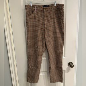 Tommy Hilfiger Orange Brown Plaid cropped pant 14
